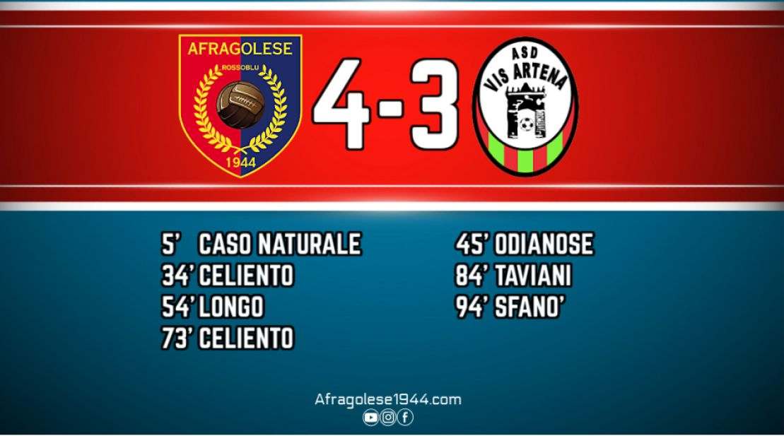 L’Afragolese ritrova gol e vittoria: 4-3 al Vis Artena